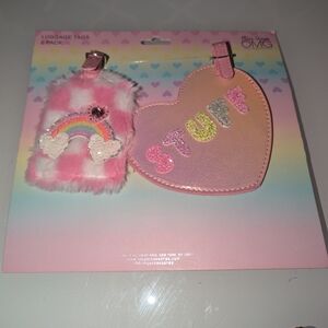 ❤️Luggage Tags Miss Gwen's OMG Accessories Pink Set Heart Stuff Sequins Fur Girl
